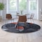 Flash Furniture Orange 7' x 7' Round Abstract Design Area Rug ACD-TZ-860-7R-OR-GG - alternate 1